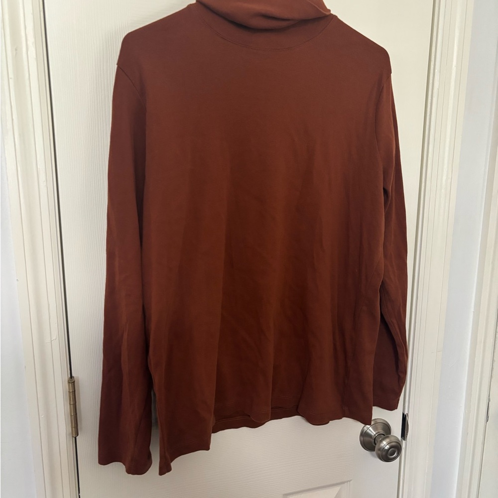 Jones New York Rust Orange Brown Turtleneck Top